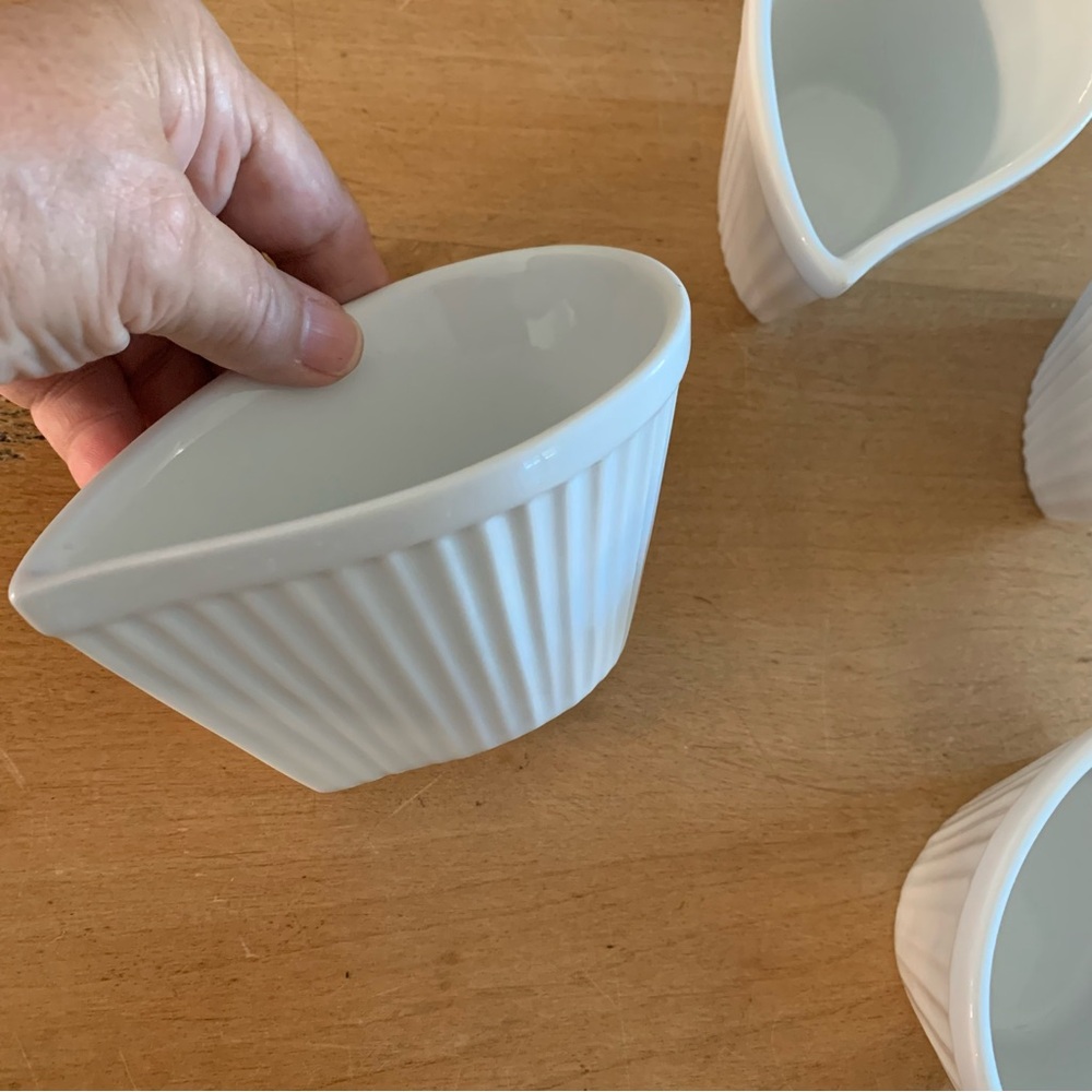 Tear Drop White Ramekin Dishes - set of 4